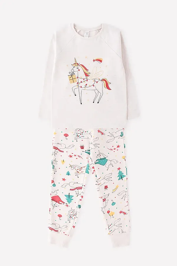 Пижама CROCKID SALE, св.бежевый меланж,новогоднее волшебство - фото 2