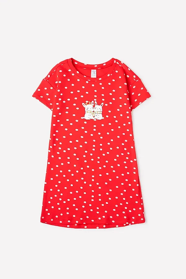 Сорочка CROCKID SALE, зимний снег на насыщенно-красном - фото 2