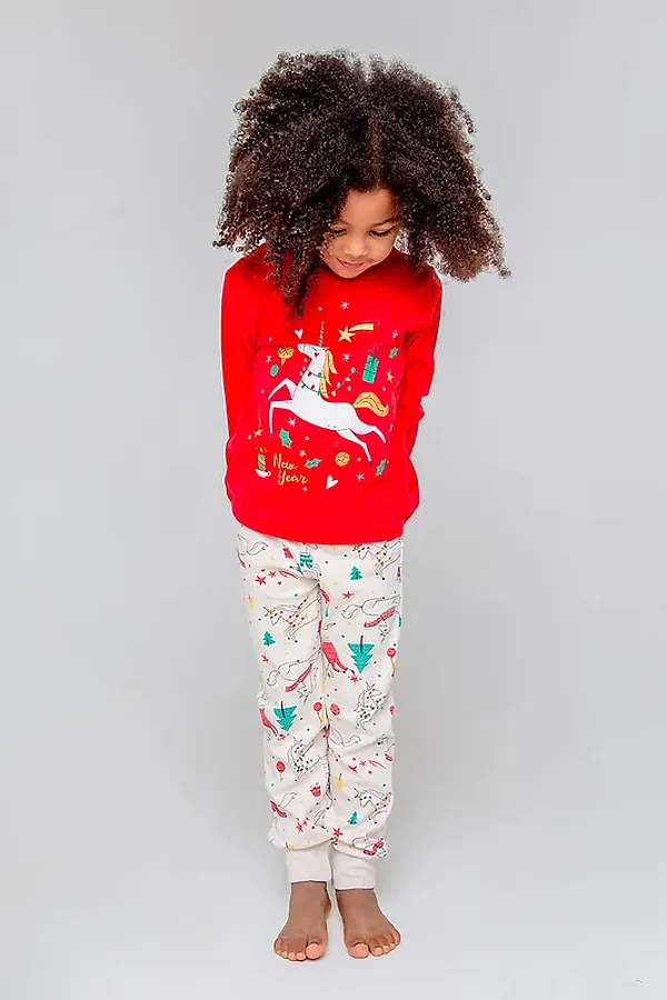 Пижама CROCKID SALE, насыщенно-красный,новогоднее волшебство - фото 2