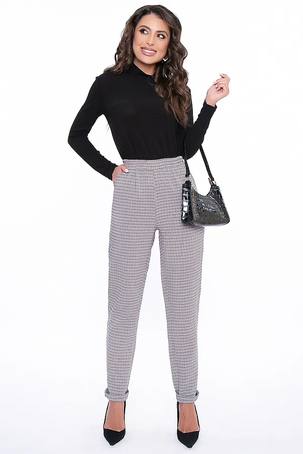 Брюки LADY TAIGA, коричневая клетка - фото 2