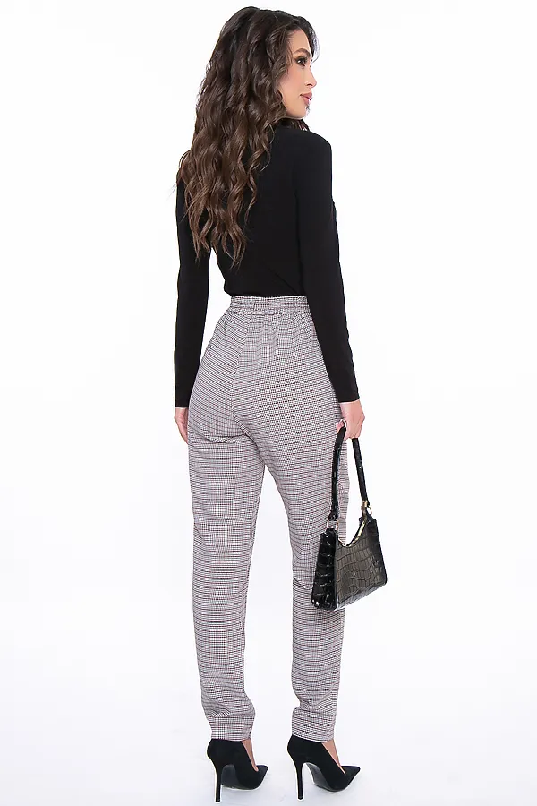 Брюки LADY TAIGA, коричневая клетка - фото 2