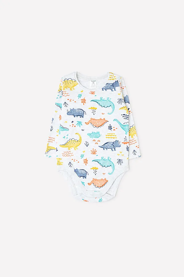 Боди  CROCKID SALE, маленькие динозаврики на меланже - фото 2