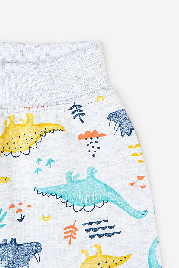 Брючки CROCKID SALE, маленькие динозаврики на меланже - фото 2