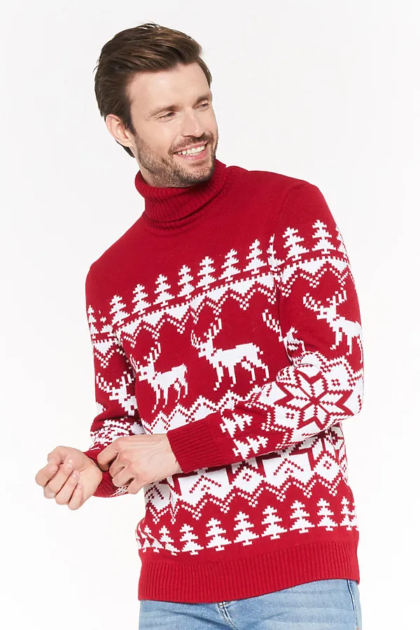 Свитер VAY, красный/белый - фото 2