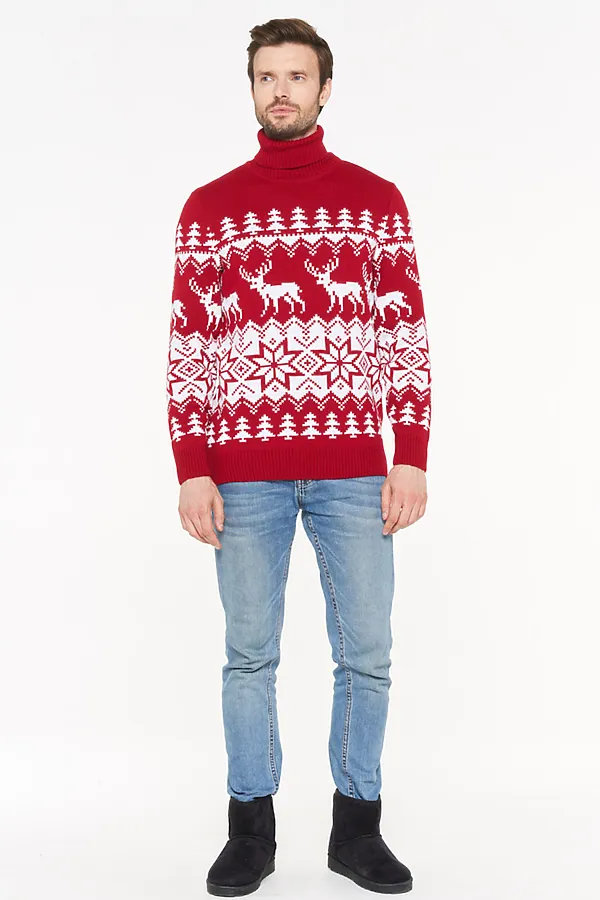 Свитер VAY, красный/белый - фото 2