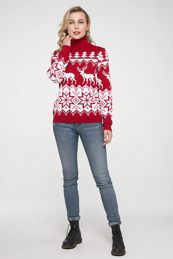 Свитер VAY, красный/белый - фото 2