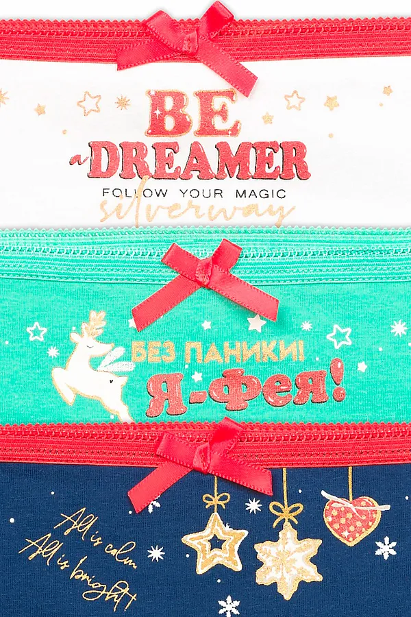 Трусы 3 шт. PELICAN, белый/ментол/темно-синий - фото 2