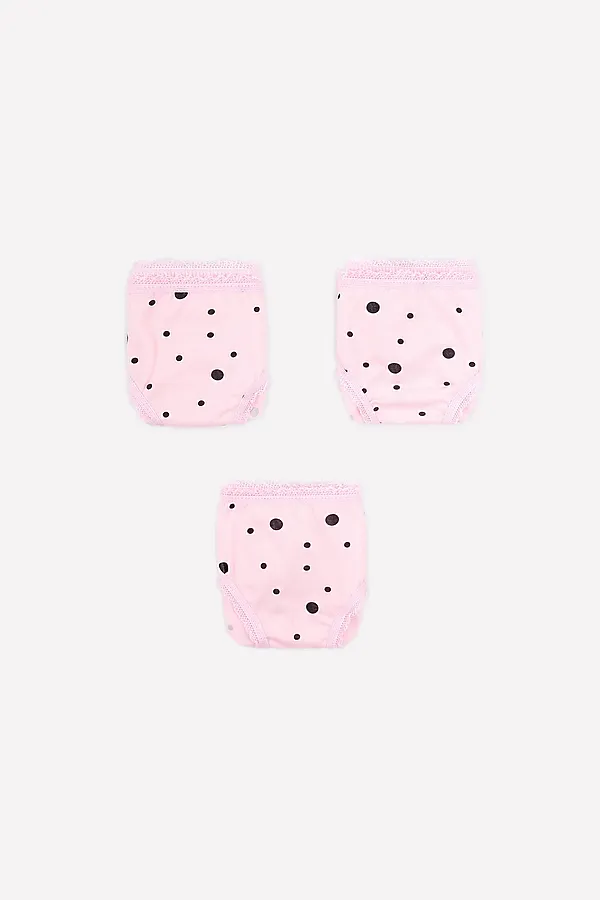 Трусы  3 шт. CROCKID, точки на пыльно-розовом - фото 2