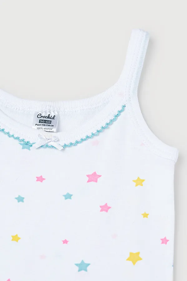 Майка CROCKID SALE, радужный звездопад на белом - фото 2