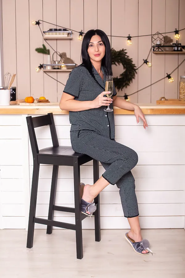 Костюм (рубашка+брюки) СОФИЯ37, черный - фото 2