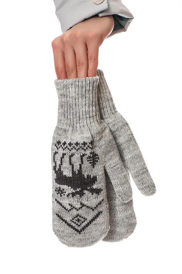 Варежки VAY, светло-серый/темно-серый - фото 2