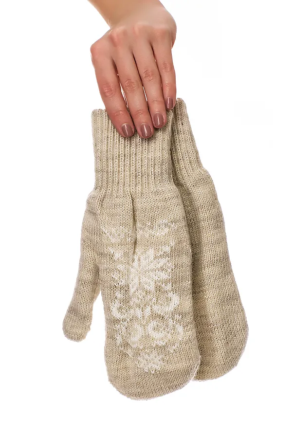 Варежки VAY, светло-бежевый/молоко - фото 2