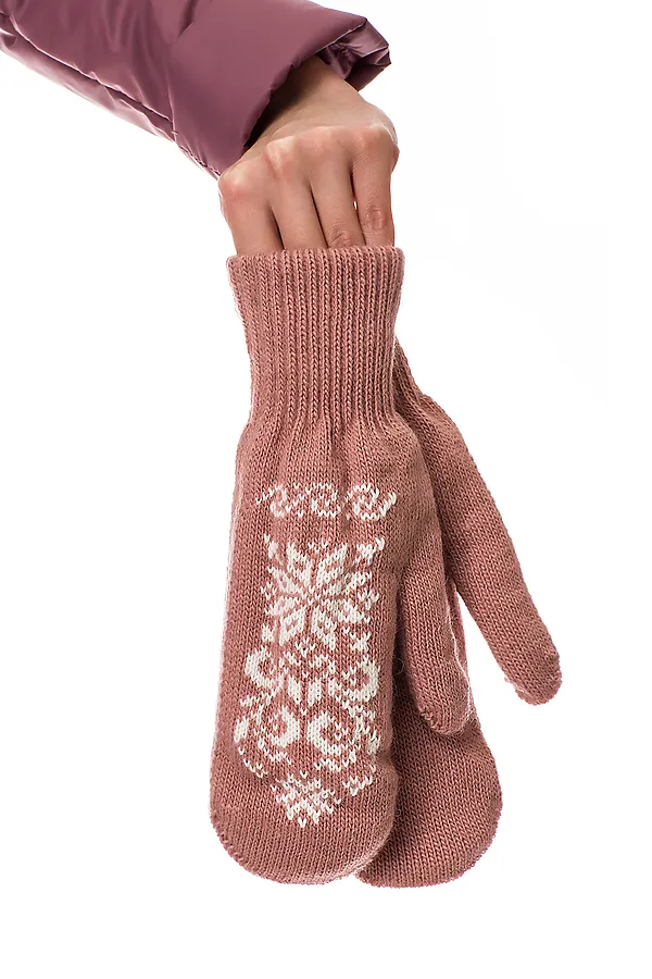 Варежки VAY, розовая дымка/молоко - фото 2