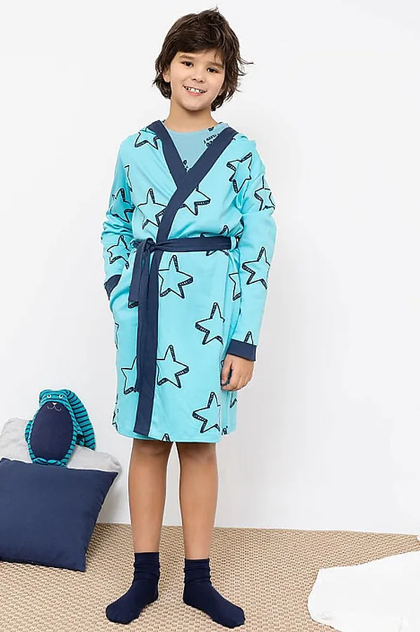 Халат  MARK FORMELLE, звезды на бирюзе - фото 2