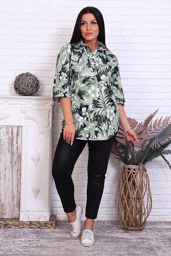 Туника  6737 НАТАЛИ, зеленый - фото 2