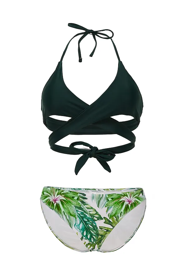 Купальник "Калипсо" Nothing But Love, темно-зеленый, белый, травяной зеленый - фото 2