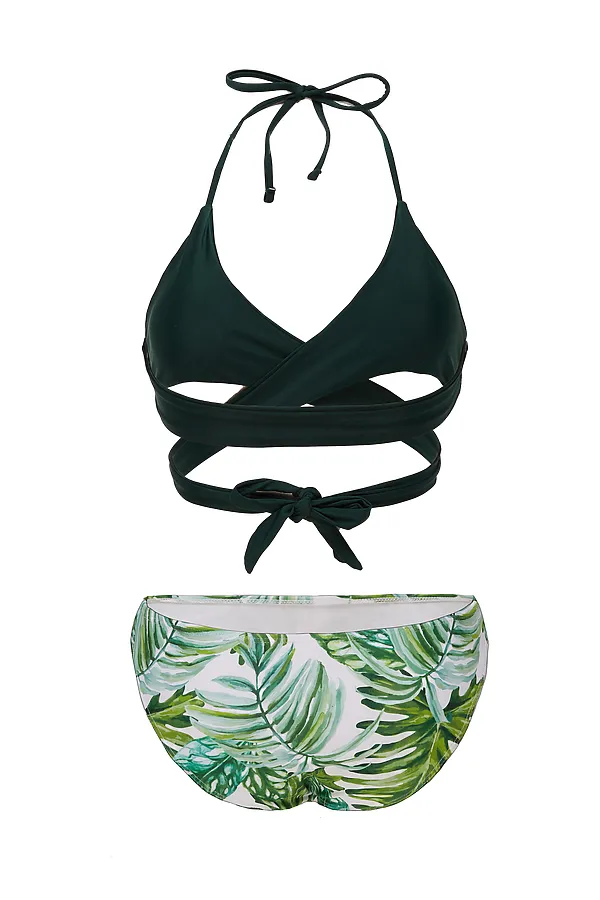 Купальник "Калипсо" Nothing But Love, темно-зеленый, белый, травяной зеленый - фото 2