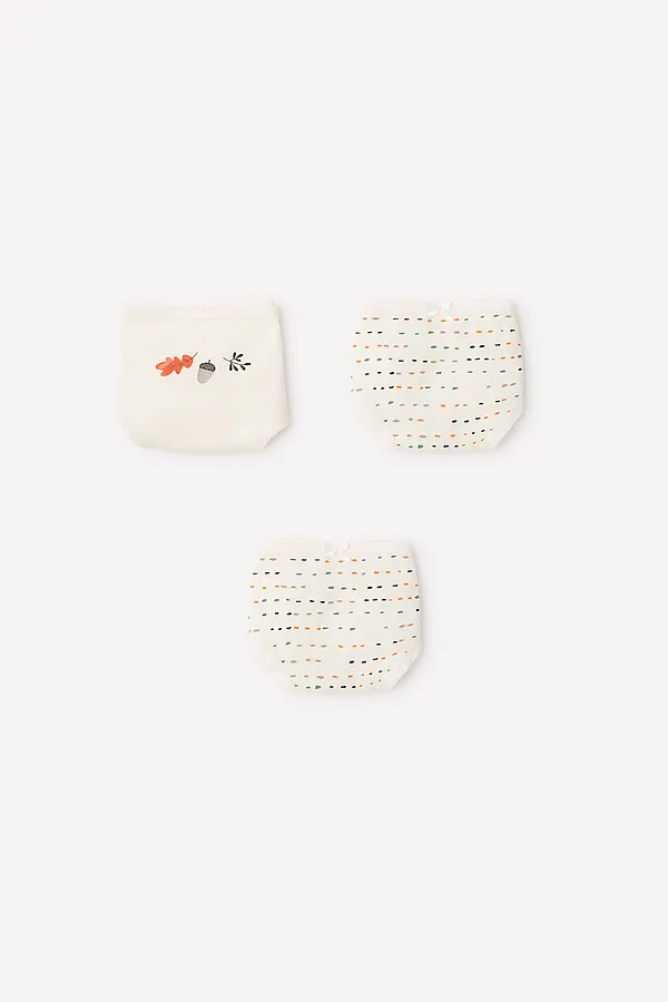 Трусы 3 шт. CROCKID, белая лилия, цветные штрихи - фото 2