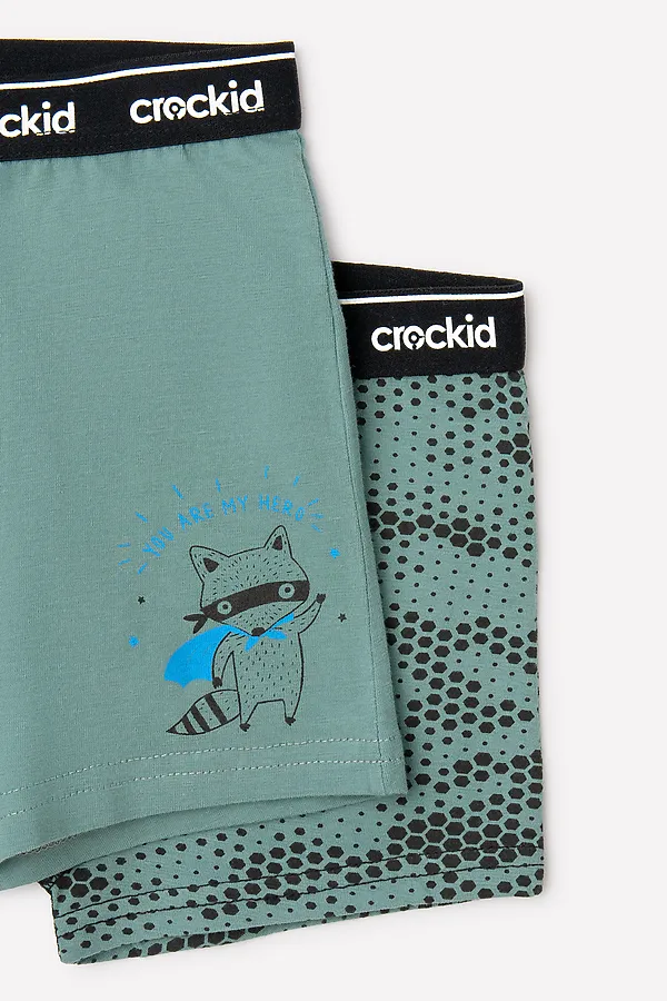 Трусы 2 шт. CROCKID SALE, зеленая полынь, мозайка - фото 2