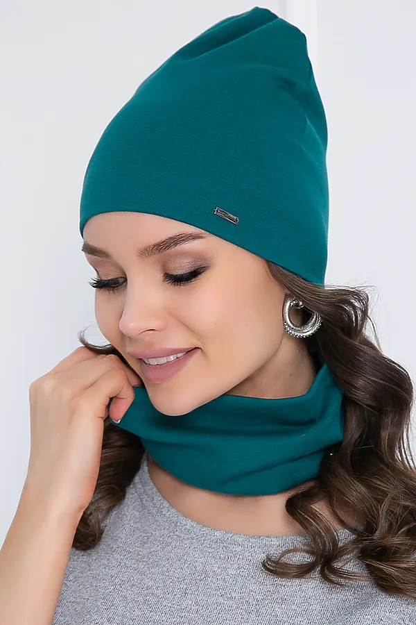 Комплект (Шапка+Шарф) BELLOVERA, темно-зеленый - фото 2