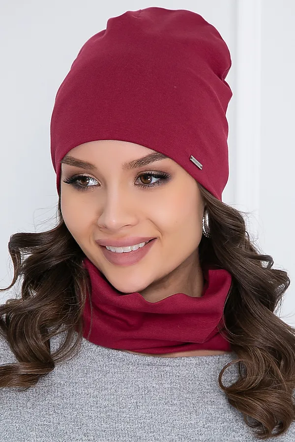 Комплект (Шапка+Шарф) BELLOVERA, бордовый - фото 2