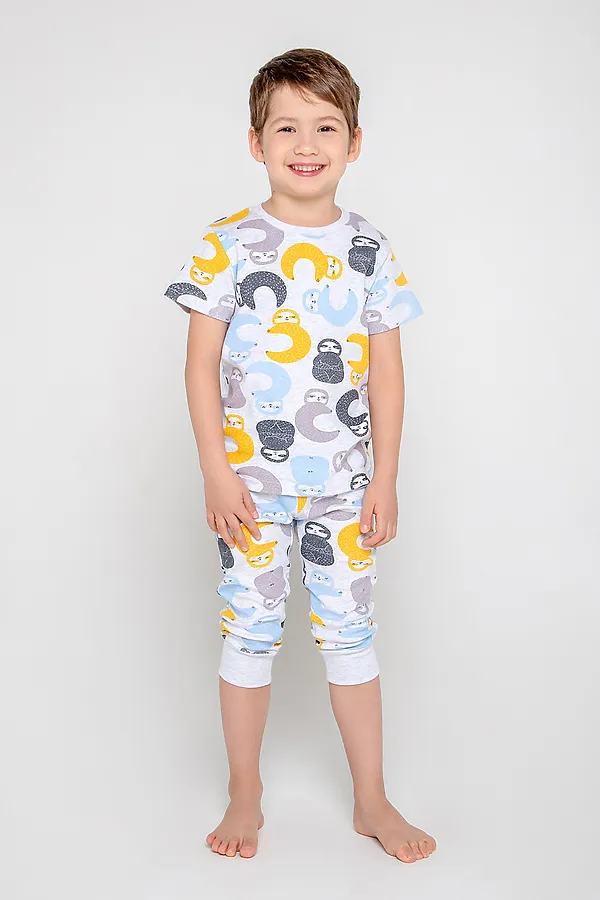 Пижама CROCKID SALE, малыши ленивцы на меланже - фото 2