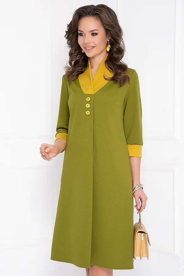 Платье BELLOVERA, оливковый - фото 2