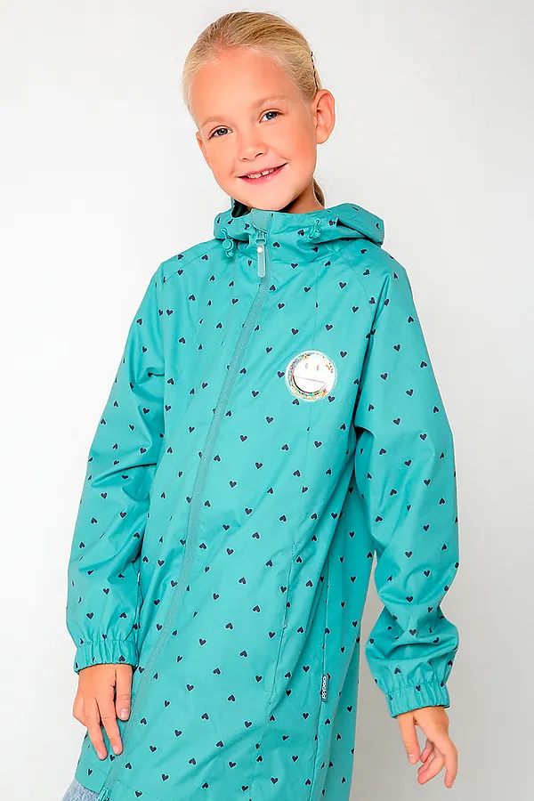 Плащ CROCKID SALE, пыльный изумруд, маленькие сердечки - фото 2