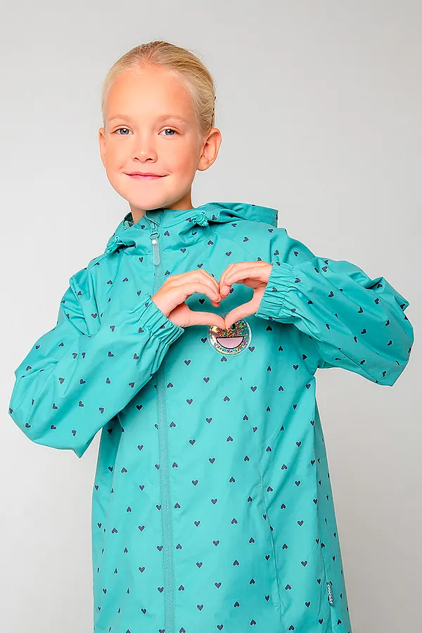 Плащ CROCKID SALE, пыльный изумруд, маленькие сердечки - фото 2
