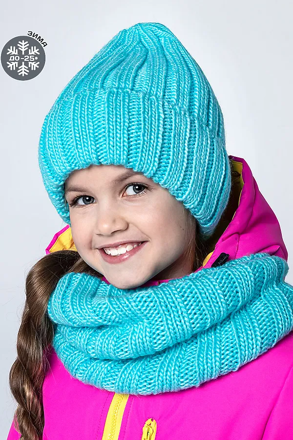 Комплект (Шапка+Снуд) NIKASTYLE, бирюзовый - фото 2