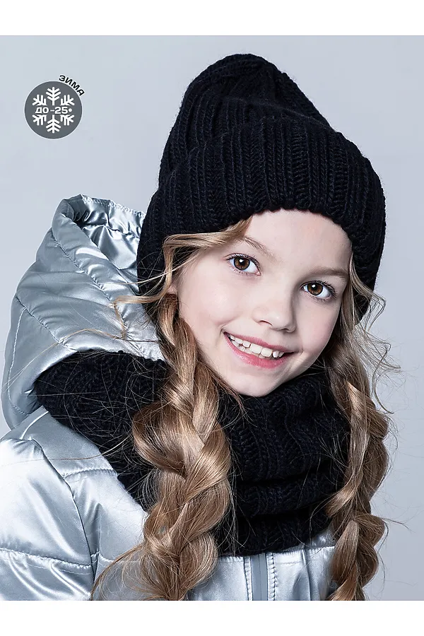 Комплект (Шапка+Снуд) NIKASTYLE, черный - фото 2