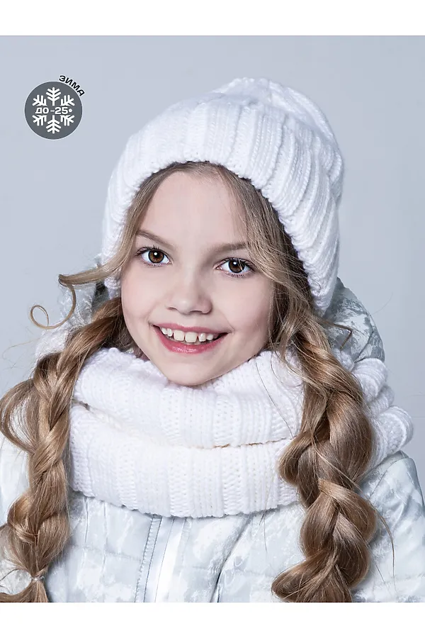 Комплект (Шапка+Снуд) NIKASTYLE, молочный - фото 2