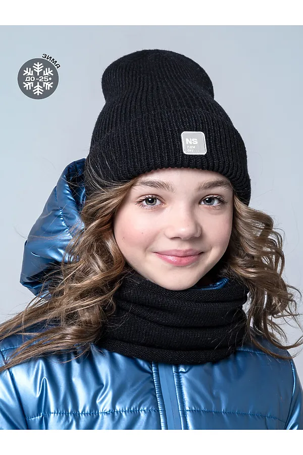 Комплект (Шапка+Снуд) NIKASTYLE, черный - фото 2