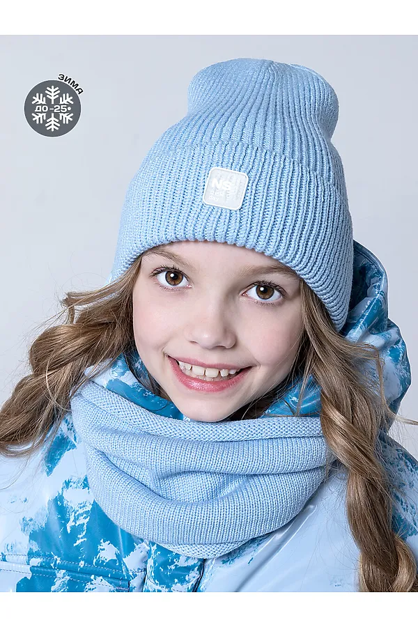 Комплект (Шапка+Снуд) NIKASTYLE, небесный - фото 2
