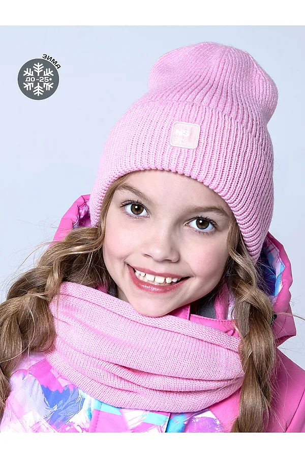 Комплект (Шапка+Снуд) NIKASTYLE, розовый - фото 2
