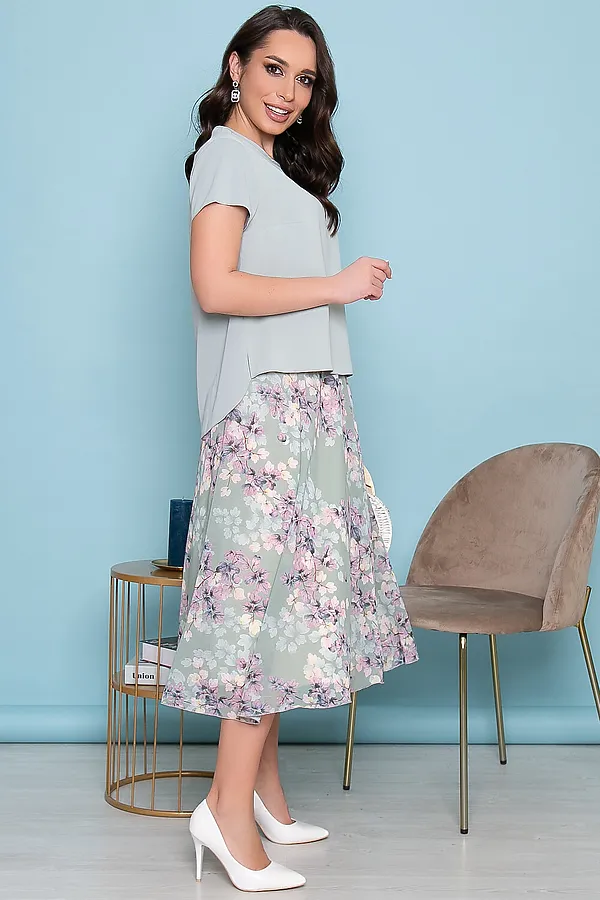 Костюм (Блуза+Юбка) LADY TAIGA, олива - фото 2