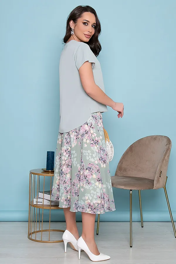 Костюм (Блуза+Юбка) LADY TAIGA, олива - фото 2