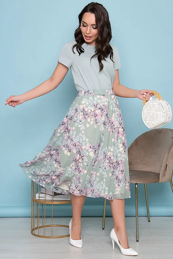 Костюм (Блуза+Юбка) LADY TAIGA, олива - фото 2