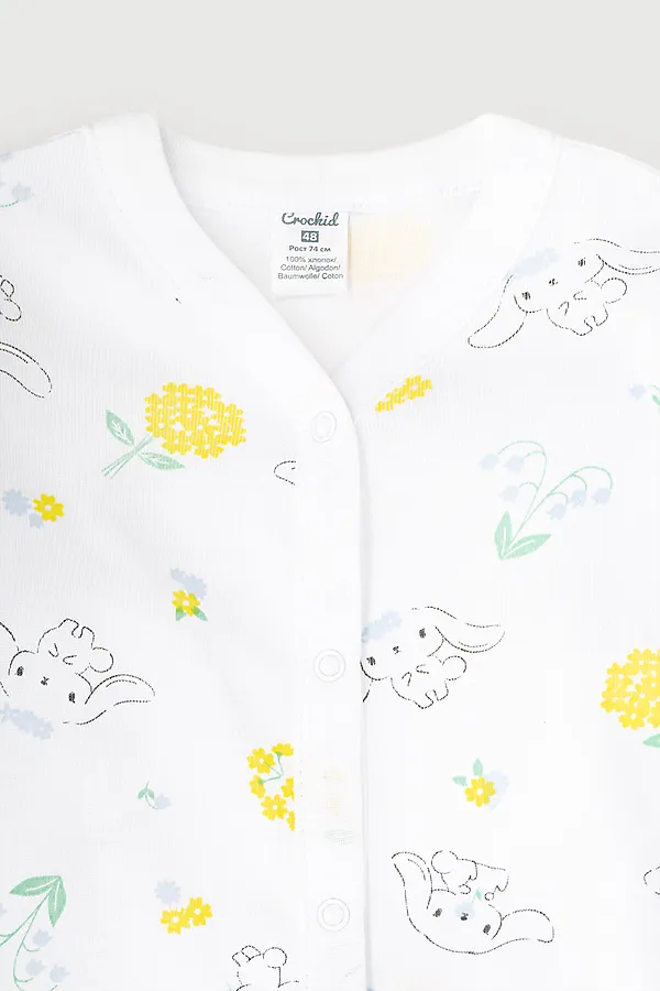 Комбинезон  CROCKID SALE, белые зайчики на белом - фото 2