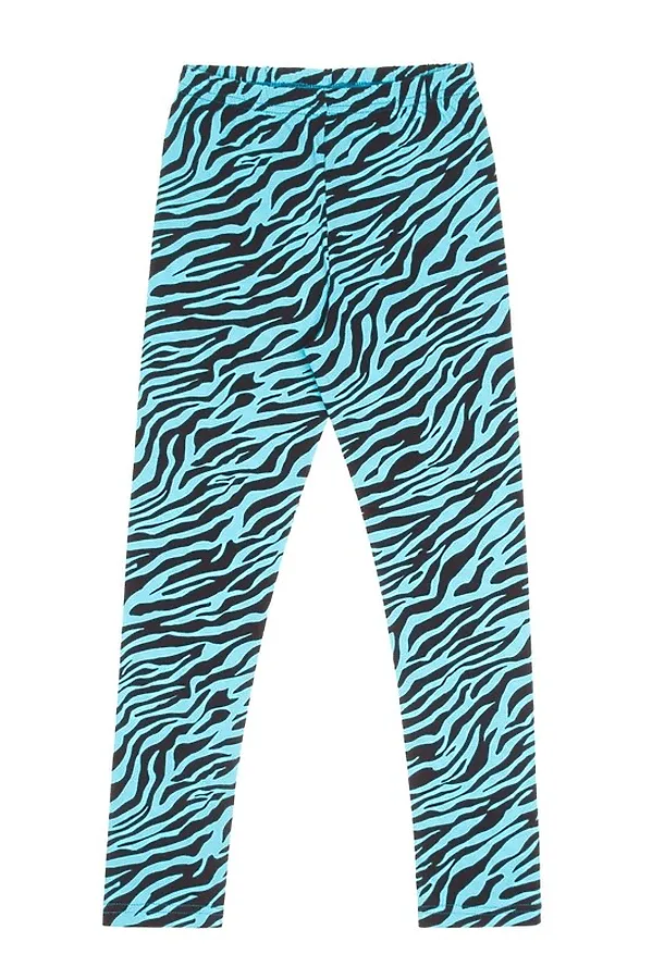 Леггинсы АПРЕЛЬ, зебра черный+бирюза - фото 2
