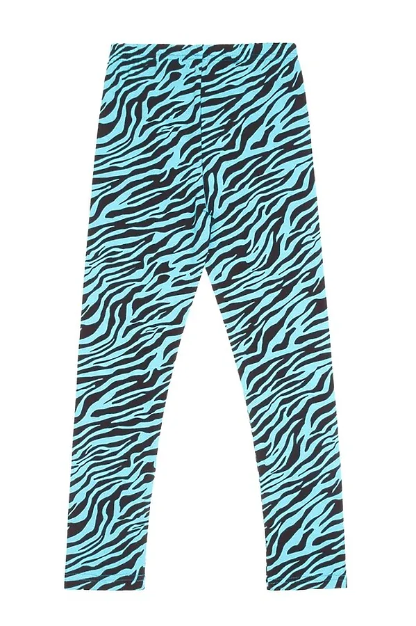 Леггинсы АПРЕЛЬ, зебра черный+бирюза - фото 2