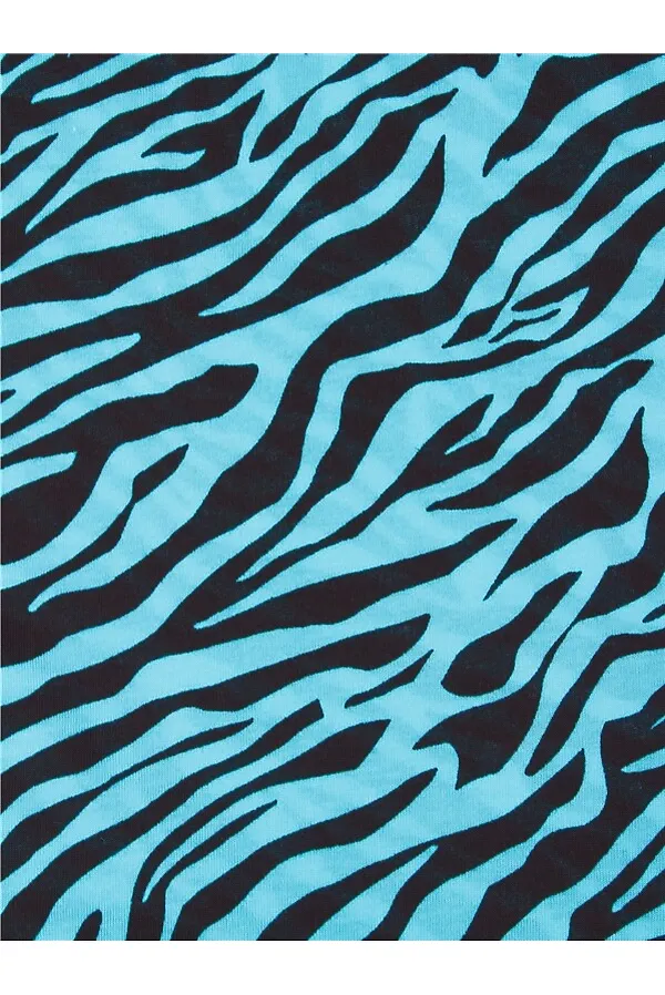 Леггинсы АПРЕЛЬ, зебра черный+бирюза - фото 2