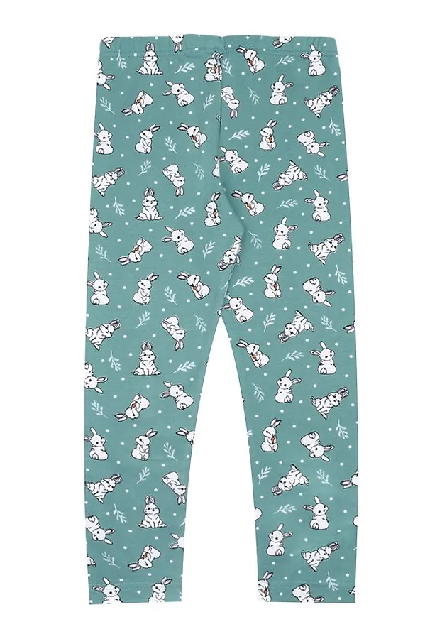 Леггинсы АПРЕЛЬ, кролики на серо-зеленом - фото 2