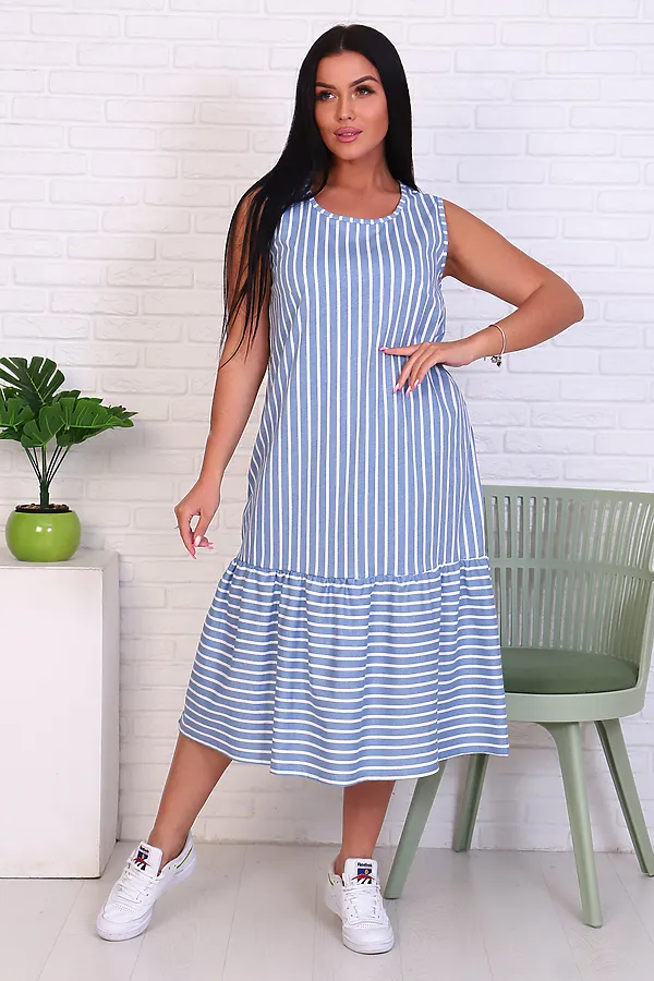 Сарафан 14620 НАТАЛИ, голубая полоса - фото 2