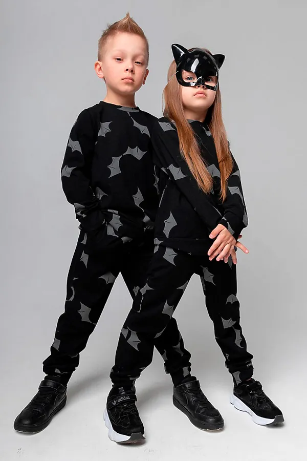 Костюм (Свитшот+Брюки) BODO, черный (серый) - фото 2