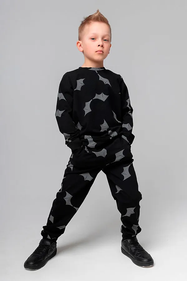 Костюм (Свитшот+Брюки) BODO, черный (серый) - фото 2