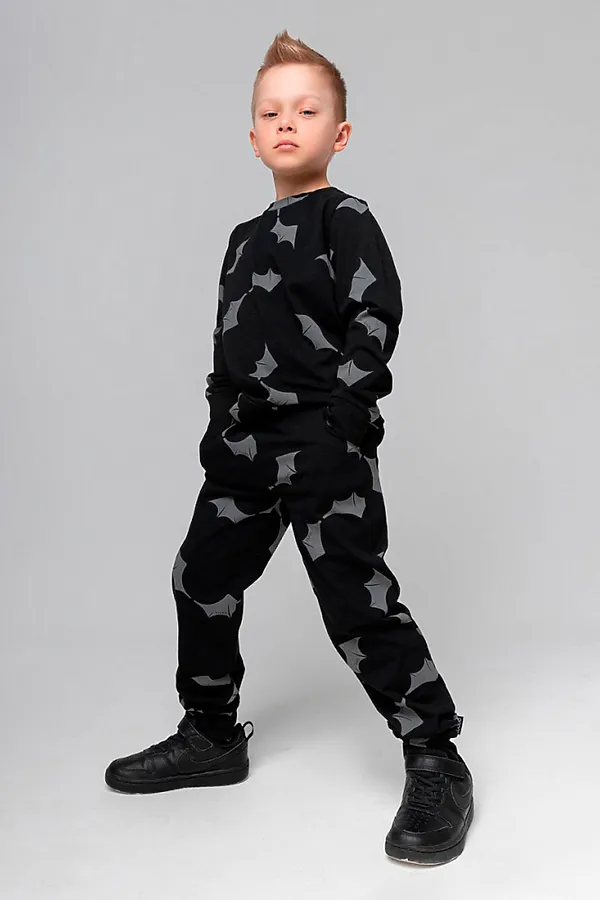 Костюм (Свитшот+Брюки) BODO, черный (серый) - фото 2