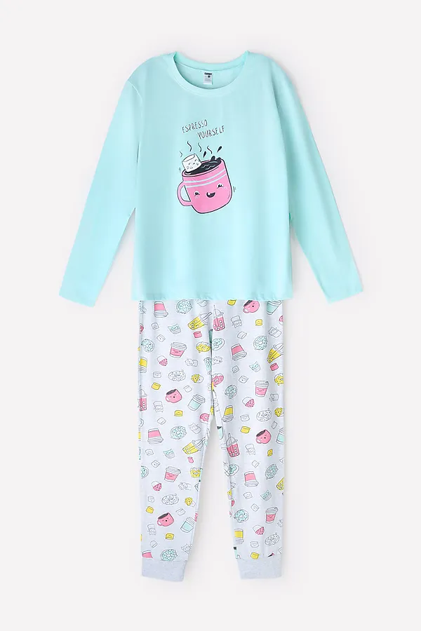 Пижама  CROCKID SALE, светлый минт, кофе и булочки - фото 2