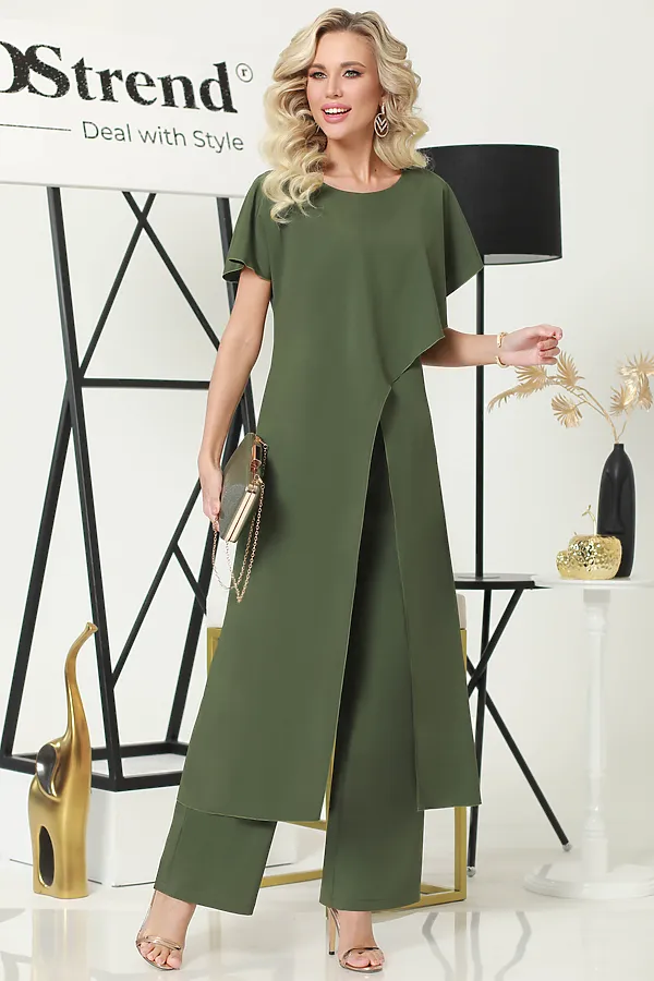 Костюм (блуза + брюки) DSTREND, хаки - фото 2