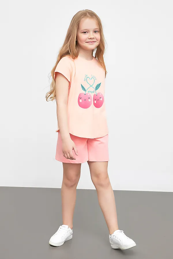 Комплект (джемпер, шорты) MARK FORMELLE, персик +розовый +печать - фото 2